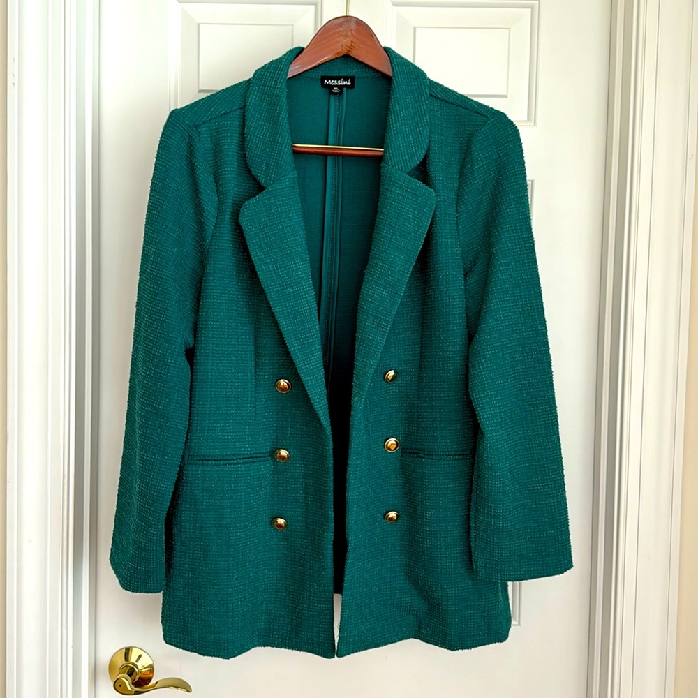 Messini Blazer Size XL Green Gold Buttons